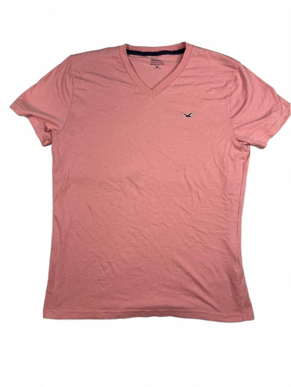Hollister Must-Have Collection Pink V-Neck T-Shirt Medium